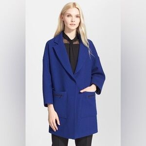 Milly 'Nikki' Bonded Wool Blend Coat